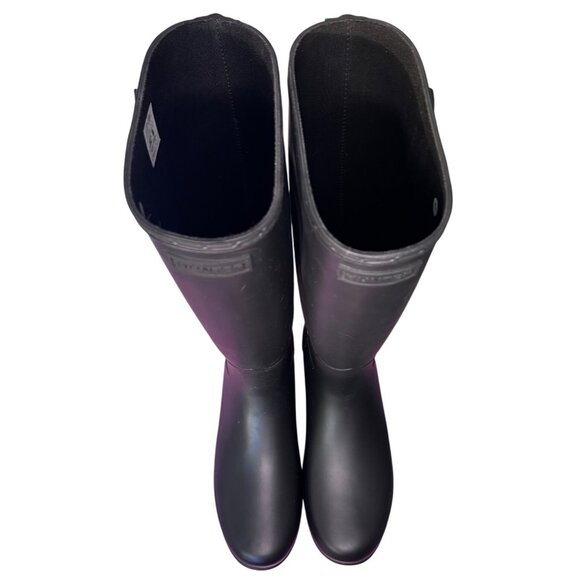 Hunter Original Refined Black Tall Rain Boots Women’s 9 | Waterproof New - Picture 7 of 16